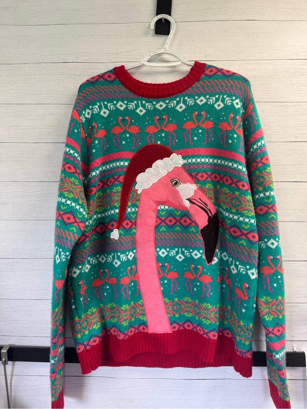 Blizzard Bay XL Flamingo Santa Ugly Christmas Sweater Tropical Holiday Coastal - Picture 3 of 11